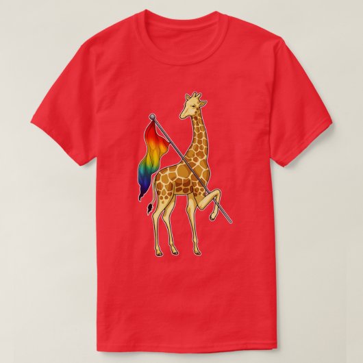 Giraffe Regenboogvlag T-shirt (Design voorkant)