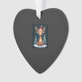 Giraffe Rendier Hoed Kerstman Kerstboom Grappig Xm Ornament (voorkant)