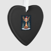 Giraffe Rendier Hoed Kerstman Kerstboom Grappig Xm Ornament (voorkant)