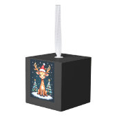 Giraffe Rendier Hoed Kerstman Kerstboom Grappige X Decoratie (Achter hoekig)