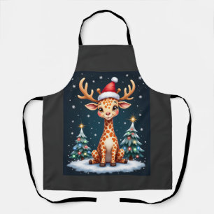 Giraffe Rendier Hoed Kerstman Kerstboom Grappige X Schort