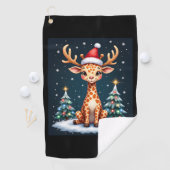 Giraffe Rendier Pet Kerstboom Funny Xm Golfhanddoek (Insitu)