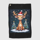 Giraffe Rendier Pet Kerstboom Funny Xm Golfhanddoek (Voorkant)
