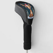 Giraffe Rendier Pet Kerstboom Funny Xm Golfheadcover (Schuin)