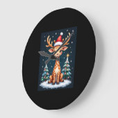 Giraffe Rendier Pet Kerstboom Funny Xm Grote Klok (Hoek)