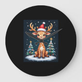 Giraffe Rendier Pet Kerstboom Funny Xm Grote Klok (Voorkant)