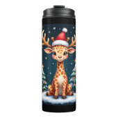 Giraffe Rendier Pet Kerstboom Funny Xm Thermosbeker (Voorkant)