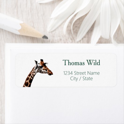 Giraffe retouradreslabels etiket (Insitu)