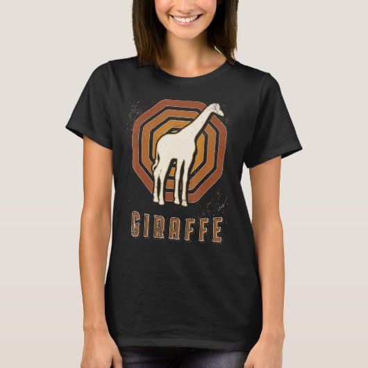 Giraffe  Retro Classic Animal Love T-shirt (Voorkant)