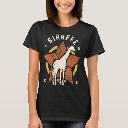 Giraffe Retro Classic Animal T-shirt (Voorkant)