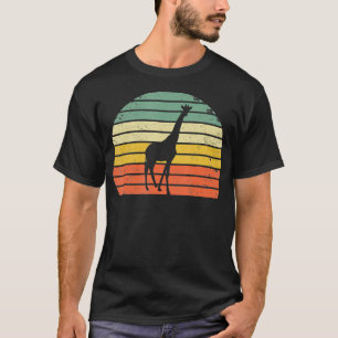 Giraffe Retro Color Sunset Silhouette T-shirt