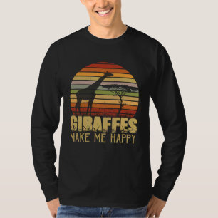 Giraffe Retro Fauna Afrika Wild dier op safari S T-shirt