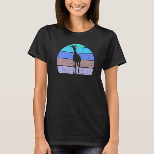 Giraffe Retro Giraffe Silhouette African A T-shirt (Voorkant)