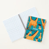 Giraffe Retro Kleurrijk Gepersonaliseerd Patroon Notitieboek (Binnen)