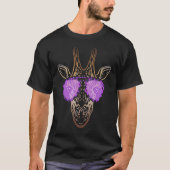 Giraffe Retro Purple Leopard Print Sunglasses  Gra T-shirt (Voorkant)