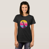 Giraffe & Retro Sun Design Stijlvol Dier T-shirt (Voorkant volledig)