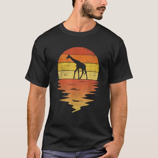 Giraffe retro sunset 70s  Giraffe T-shirt (Voorkant)