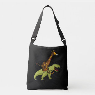 Giraffe Riding T-Rex Dinosaur Funny Animals Crossbody Tas