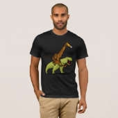 Giraffe Riding T-Rex Dinosaur Funny Animals T-shirt (Voorkant volledig)