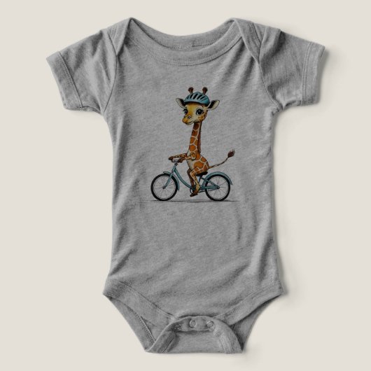 Giraffe Rijden op een Fiets – Hand-Drawn Pencil Ar (Design voorkant)