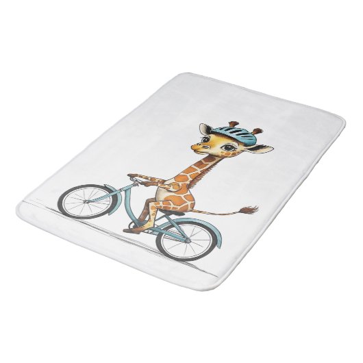Giraffe Rijden op een Fiets – Hand-Drawn Pencil Ar Badmat (Gekanteld)