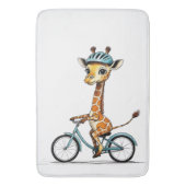 Giraffe Rijden op een Fiets – Hand-Drawn Pencil Ar Badmat (Voorkant Verticaal)