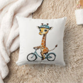 Giraffe Rijden op een Fiets – Hand-Drawn Pencil Ar Kussen (Deken)