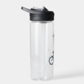 Giraffe Rijden op een Fiets – Hand-Drawn Pencil Ar Waterfles (Rechts)