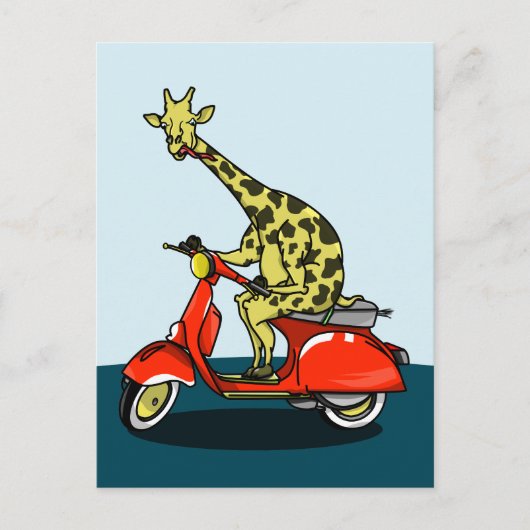 Giraffe rijden op een motorfiets briefkaart (Voorkant)