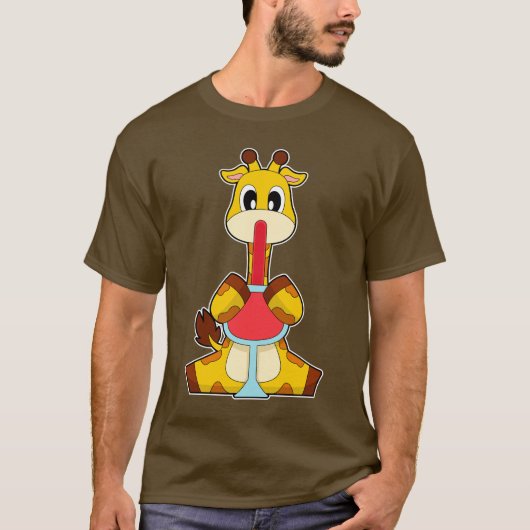 Giraffe Rode wijn T-shirt (Voorkant)