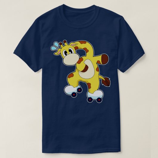 Giraffe Roller schaatsen Inline skaten T-shirt (Design voorkant)