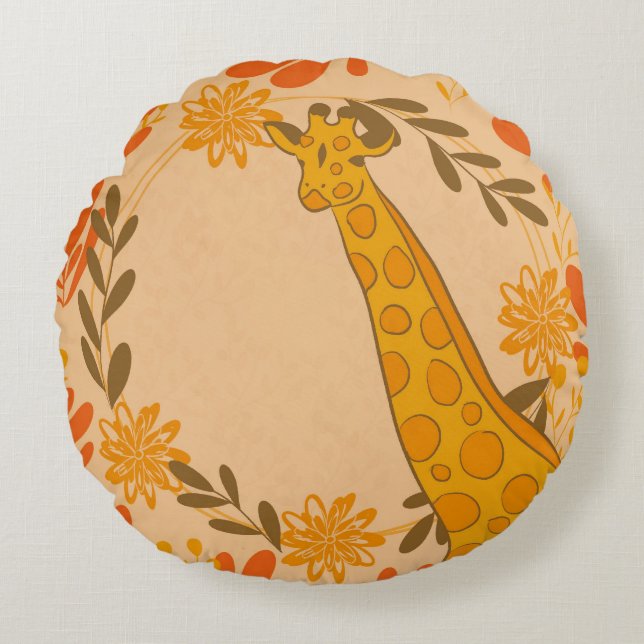 giraffe rond kussen (Voorkant)
