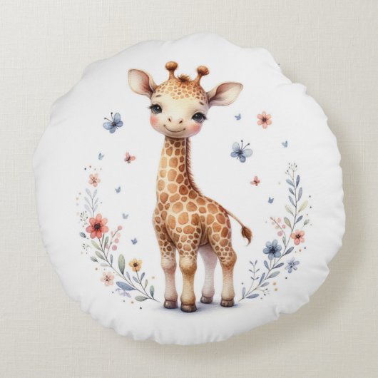 Giraffe Rond Kussen (Achterkant)