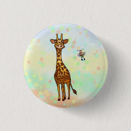 Giraffe Ronde Button 3,2 Cm (Voorkant)