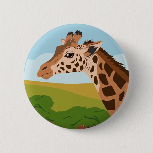 Giraffe Ronde Button 5,7 Cm (Voorkant)