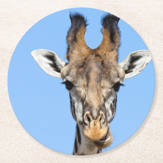 Giraffe Ronde Kartonnen Onderzetter (Voorkant)