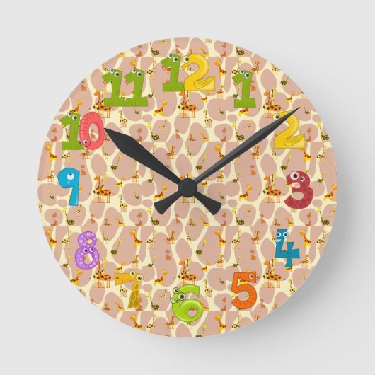 Giraffe  ronde klok (Voorkant)
