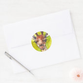 Giraffe Ronde Sticker (Envelop)