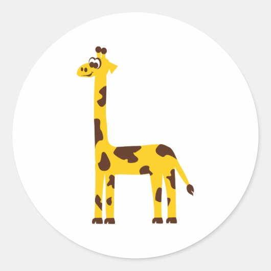 Giraffe Ronde Sticker (Voorkant)