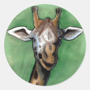 Giraffe Ronde Sticker