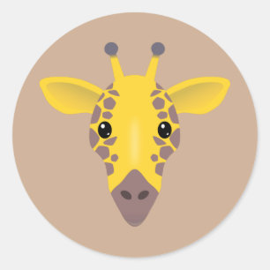 Giraffe Ronde Sticker