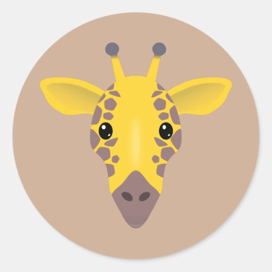 Giraffe Ronde Sticker (Voorkant)