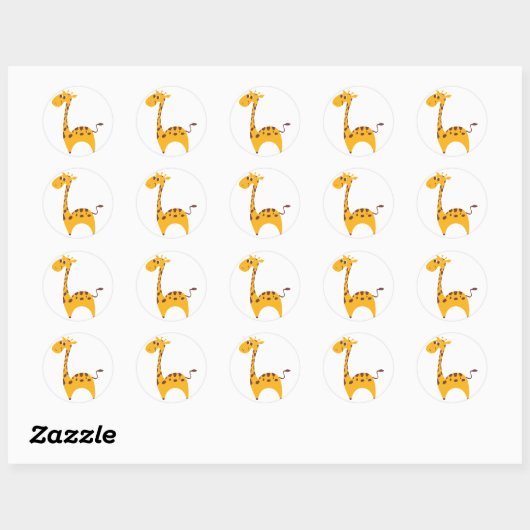 Giraffe Ronde Sticker (Vel)