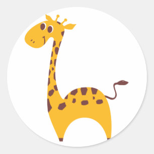 Giraffe Ronde Sticker