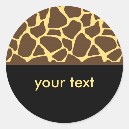 Giraffe Ronde Sticker (Voorkant)