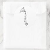 Giraffe Ronde Sticker (Tas)