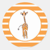 Giraffe Ronde Sticker (Voorkant)