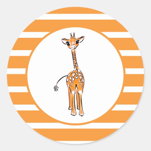 Giraffe Ronde Sticker (Voorkant)