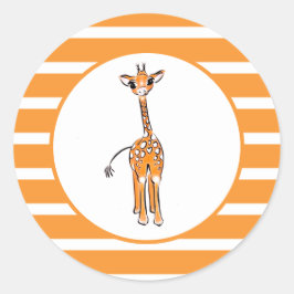 Giraffe Ronde Sticker