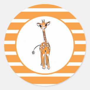 Giraffe Ronde Sticker